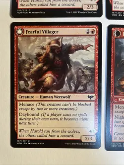 4x Mtg Crimson Vow Fearful Villager NM/M Magic The Gathering - Image 2
