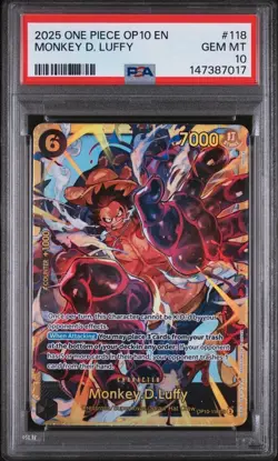 Monkey D. Luffy - #118- OP10 EN SEC PSA 10 - Image 1