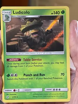 POKEMON LUDICOLO 2/18 RARE HOLOFOIL DETECTIVE PIKACHU NM CARD - Image 1