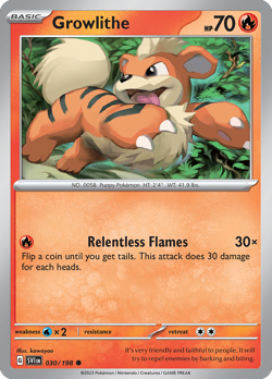 Growlithe 30/198 Common | Scarlet & Violet | Pokemon Card - Image 1