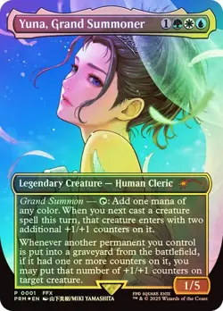 Yuna, Grand Summoner Foil Borderless Final Fantasy MTG NM - Image 1