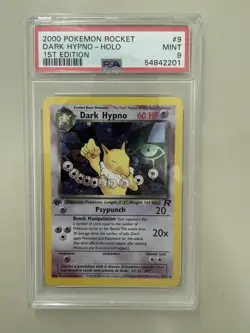 2000 POKEMON DARK HYPNO-HOLO 1ST EDITION ROCKET #9 PSA 9 - Image 1