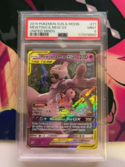 Pokemon TCG Mewtwo & Mew Tag Team GX Unified Minds 71/236 PSA 9 - Image 2