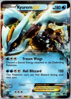 Pokemon Card - Kyurem EX EX Rare Holo 38/99 Next Destinies Heavily Played - Image 1