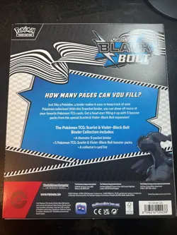 Pokemon TCG Scarlet Violet Black Bolt White Flare Binder Collection - Image 2