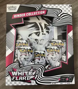 Pokemon Scarlet & Violet White Flare Binder Collection SEALED 5 Booster Packs - Image 1