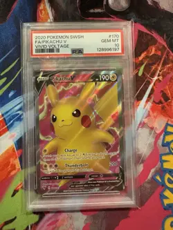 Pokemon Pikachu V Full Art Vivid Voltage 170/185 Psa 10 - Image 1