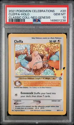 CLEFFA HOLO 20 CELEBRATIONS CLASSIC COLLECTION POKEMON PSA 10 - Image 1