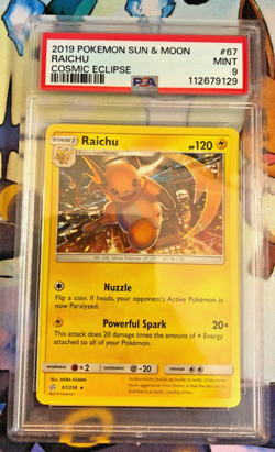 Raichu Regular Rare #67 - PSA MINT 9 - 2019 SM Cosmic Eclipse - Pokemon TCG - Image 1