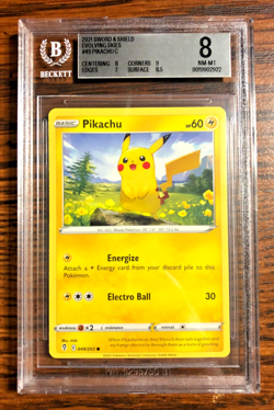 Pikachu Regular Common #049|BGS NM-MT 8|2021 SWSH Evolving Skies|Pokemon TCG - Image 1