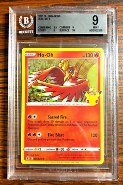 Ho-Oh Holo Rare #001|BGS MINT 9|2021 SWSH Celebrations|Pokemon TCG|Stamped|25th - Image 1