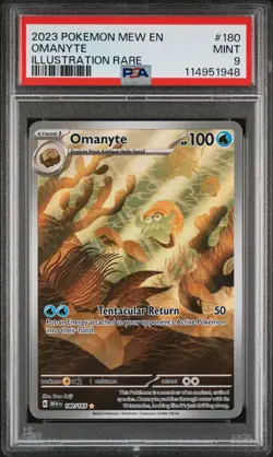 Pokemon TCG: 151 - Omanyte 180/165 Illustration Rare IR [PSA 9] - Image 1