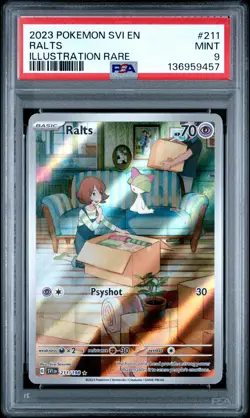 Pokemon TCG: Scarlet & Violet - Ralts 211/198 Illustration Rare IR [PSA 9] - Image 1