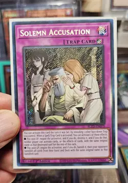 Yugioh! 1x Solemn Accusation BLZD-EN079 Secret Rare 1st Ed NM - Image 1
