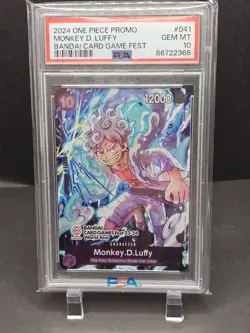 One Piece Bandai Card Game Fest Promo Monkey D Luffy Psa 10 - Image 1