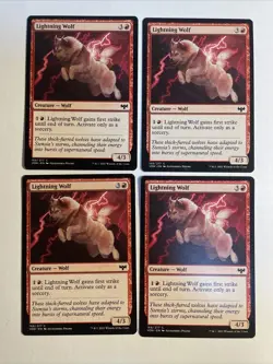 4x Mtg Crimson Vow Lightning Wolf NM/M Magic The Gathering - Image 1
