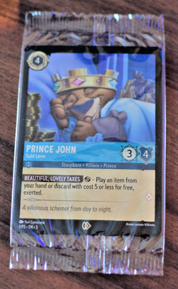 DISNEY LORCANA Prince John Gold Lover 1/P2 Sealed Foil Promo Card VILLAINOUS - Image 1