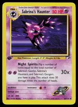 Pokemon Card - Sabrina's Haunter Gym Heroes 58/132 1st Edition Uncommon - Image 1