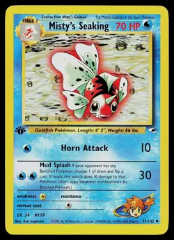 Pokemon Card - Misty's Seaking Gym Heroes 55/132 1st Edition Uncommon - Image 1