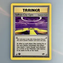 Saffron City #122 Pokemon Card Gym Challenge Trainer Stadium 1st Edition LP-NM - Image 1