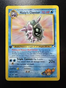 Pokemon Card - Misty's Cloyster Gym Heroes 29/132 Rare 1st Edition LP - Image 1