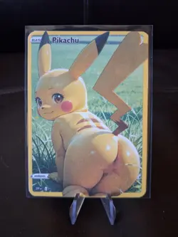 Pikachu | Full Art Custom Made Pokemon Waifu ACG Trainer Art Card - Image 1