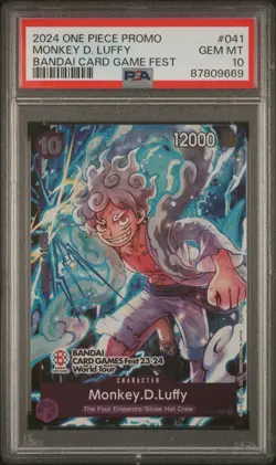 Monkey D. Luffy Bandai Card Game Fest 041 PSA 10 - Image 1