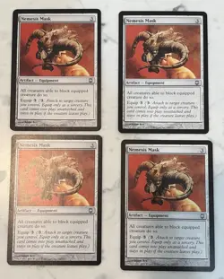 4 x Nemesis Mask MTG Darksteel Regular NM Magic The Gathering Set Of Four - Image 1