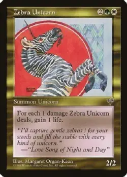 MTG magic 1x Zebra Unicorn (M/NM) The List Reprints - Image 1