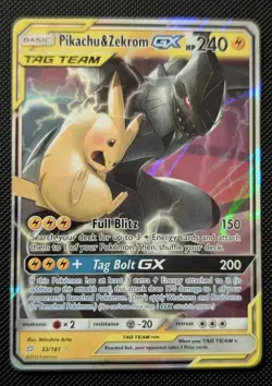 Pokemon Team Up Sun and Moon Pikachu & Zekrom GX 33/181 NM 🔥 - Image 1