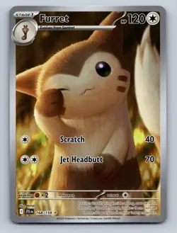 Pokemon TCG Furret Holo Illustration Rare SV09: Journey Together 168/159 - Image 1