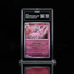 2025 POKEMON PRE EN-PRISMATIC EVOLUTIONS MASTER BALL REVERSE HOLO ESPEON TAG 10 - Image 1