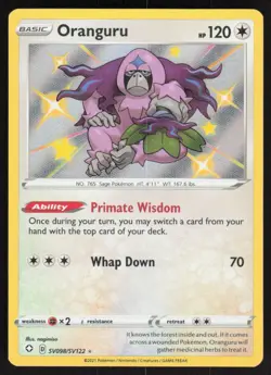 Oranguru SV098/SV122 Shiny Rare Shining Fates Shiny Vault Pokemon Near Mint - Image 1