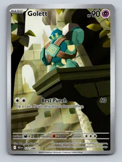 Pokemon TCG Golett Holo Illustration Rare SV: Black Bolt 122/086 - Image 1