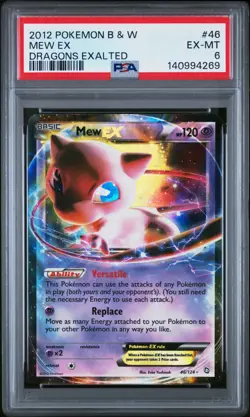 2012 POKEMON BLACK & WHITE DRAGONS EXALTED 46 MEW EX PSA 6 EXCELLENT-MINT 6 - Image 1