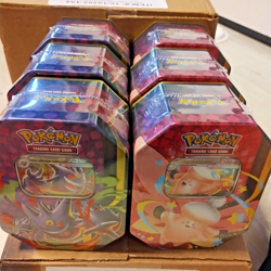 Pokemon TCG: Mega Moonlit Tins Case of 6 Tins - SEALED TINS IN HAND - UK SELLER - Image 1