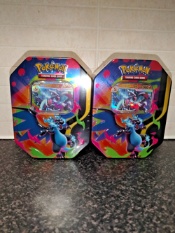 X2 Pokemon TCG Mega Charizard X Tin Phantasmal Flames - New & Sealed (8 packs) - Image 1