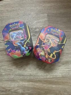 Pokemon - Mega Charizard X and Y EX Tin SET Phantasmal Flames - New & Sealed - Image 1