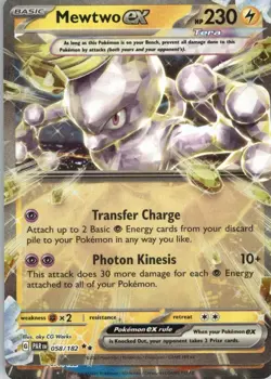 Mewtwo ex 058/182 Double Rare Paradox Rift Pokemon Near Mint - Image 1