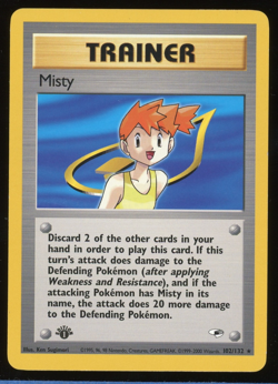 Pokemon 2000 1st Ed Gym Heroes - Misty - Rare - 102 LP - Image 1