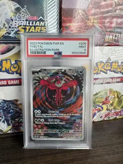 Pokemon TCG Yveltal Paradox Rift Holo Card PSA 9 Illustration Rare 205/182 - Image 1