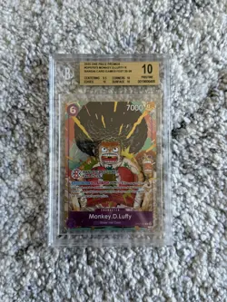 2025 ONE PIECE PROMOS BANDAI CARD GAMES FEST #073 MONKEY D. LUFFY BGS 10 - Image 1