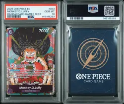 Bandai One Piece CCG Monkey.D.Luffy Card Games Fest Promo Foil #073 PSA 10 - Image 3