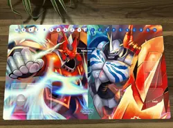 Digimon Duel Playmat CCG DTCG Mat Dukemon Omegamon Trading Card Game Mat & Bag - Image 1