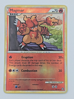Magmar 42/102 HGSS Triumphant REVERSE HOLO Uncommon Vintage Pokemon Card 2010 LP - Image 1