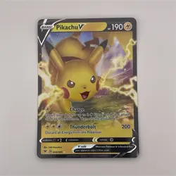 Pokemon Pikachu V 043/185 Swsh04: Vivid Voltage Ultra Rare Holo 190 HP Card - Image 1