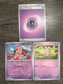 POKEMON 2 REV HOLO CLEFAIRY 081/197 + CLEFFA 080/197 OBSIDIAN FLAMES + ENERGY LP - Image 1