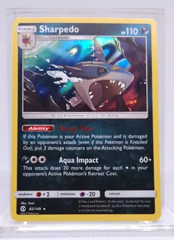 Pokemon Sharpedo Sun & Moon Base Set 82/149 Holo Holo Rare - Image 1