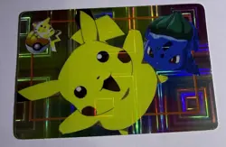Pocket Monster Anime- Pikachu/Bulbasaur-Bandai Cardass Sticker Pokemon-Foil-1998 - Image 1