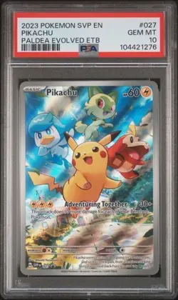 PIKACHU #027 PSA 10 2023 Pokemon SV Black Star Promos SVP EN Paldea ETB - Image 1